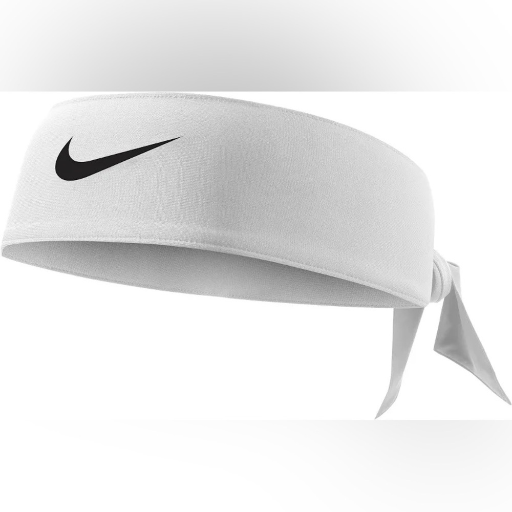 1pc Nike White Headband with Black Swoosh